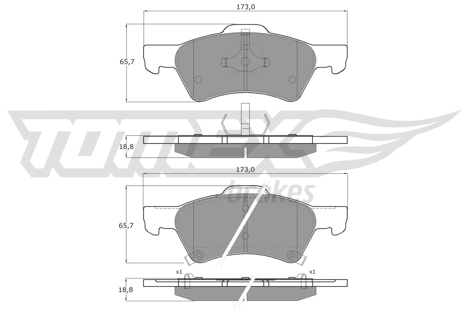 Sada brzdových platničiek kotúčovej brzdy TOMEX Brakes